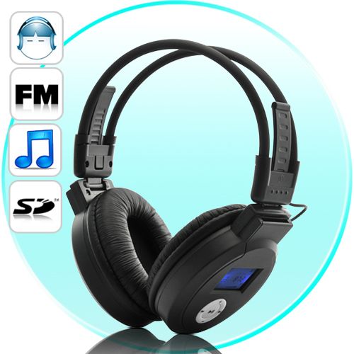 Folding Headphone MP3 Player com Rádio FM (Gadget de áudio s