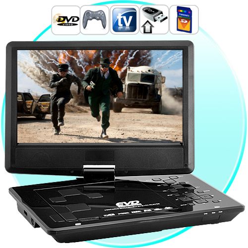 Portable Multimedia DVD Player with 10 Inch Swivel Screen